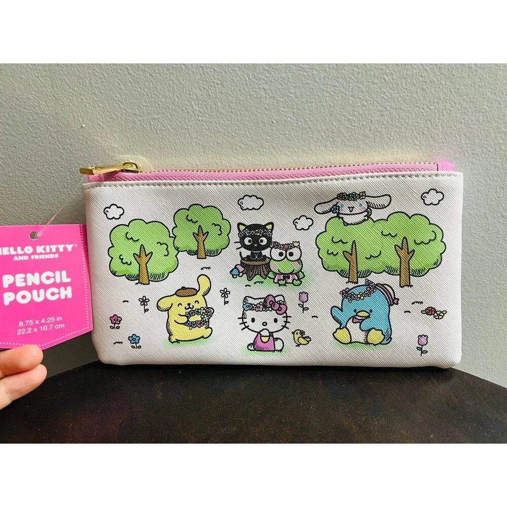 Hello Kitty and Friends pencil pouch case mini makeup bag Sanrio NWT